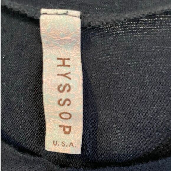 Hyssop Graphic Tee Black White Soft Cotton Sleeveless Crewneck S - Picture 4 of 4